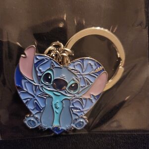 Disney Stitch Blue Heart Keychain